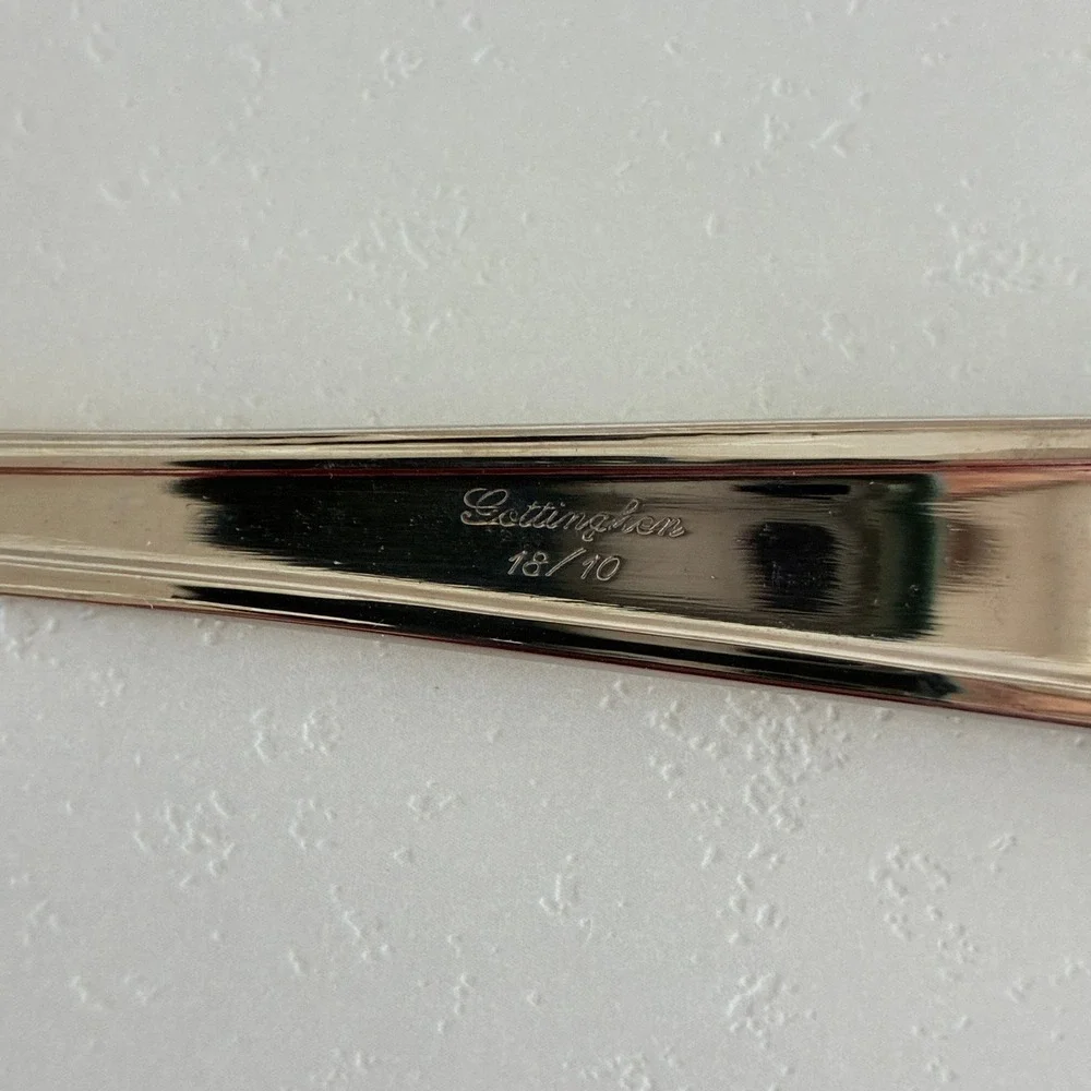 Vtg Gottinghen 18/10 Stainless Steel Cake Server Knife Set 24K Gold Italy